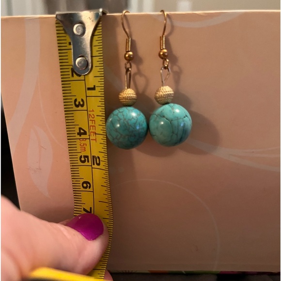 Handmade Turquoise & Copper Trio-Bracelet, Necklace & Earrings - Picture 5 of 6